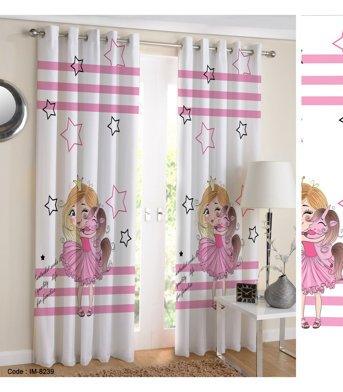 پرده اتاق کودک دختر طرح نانسی