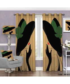 پرده پانچی فانتزی دو تکه طرح کلاه