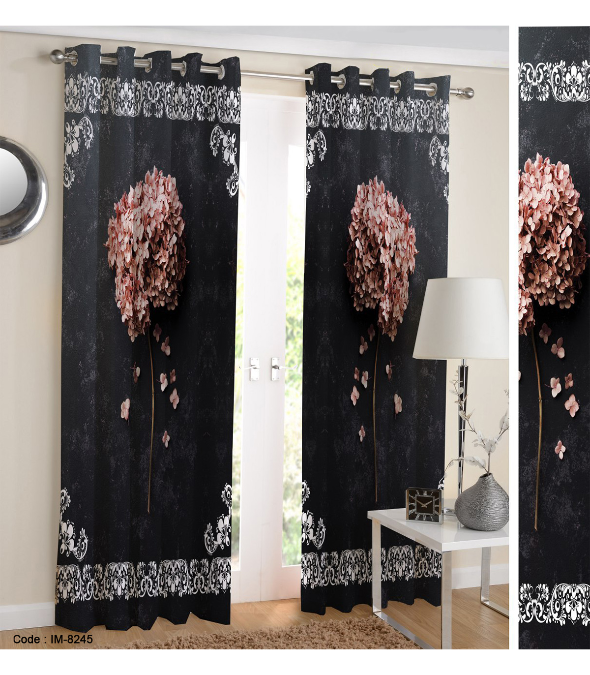 پرده سه بعدی خواب و نشیمن طرح گلبرگ