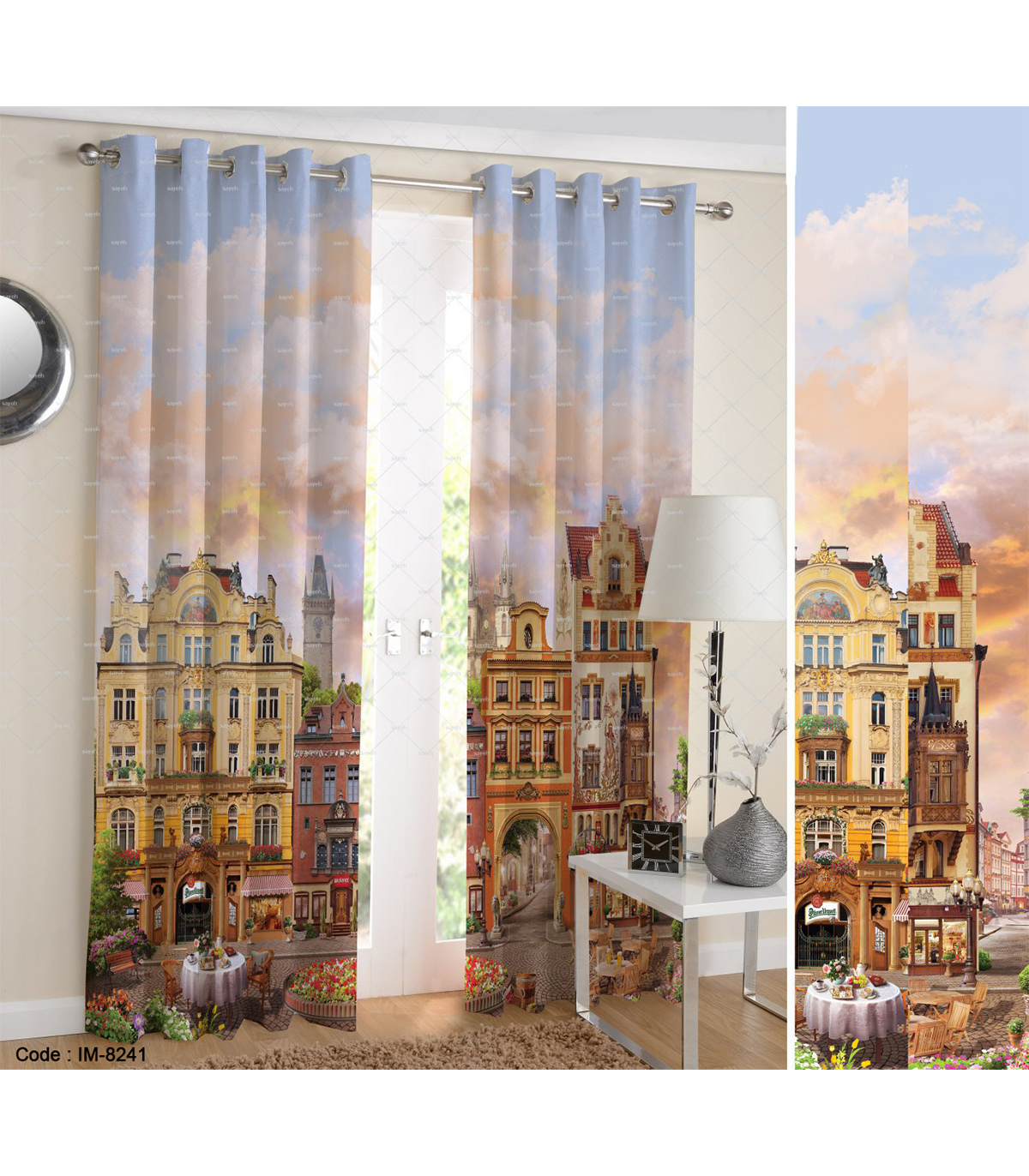 پرده سه بعدی پانچی طرح شهر