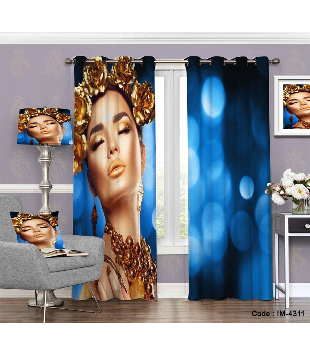 پرده پانچی چهره طرح هلن