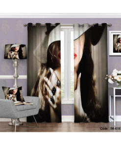 پرده اتاق خواب دخترانه طرح دختر جوان