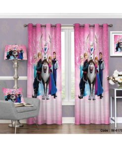 پرده اتاق خواب دخترانه طرح السا و آنا