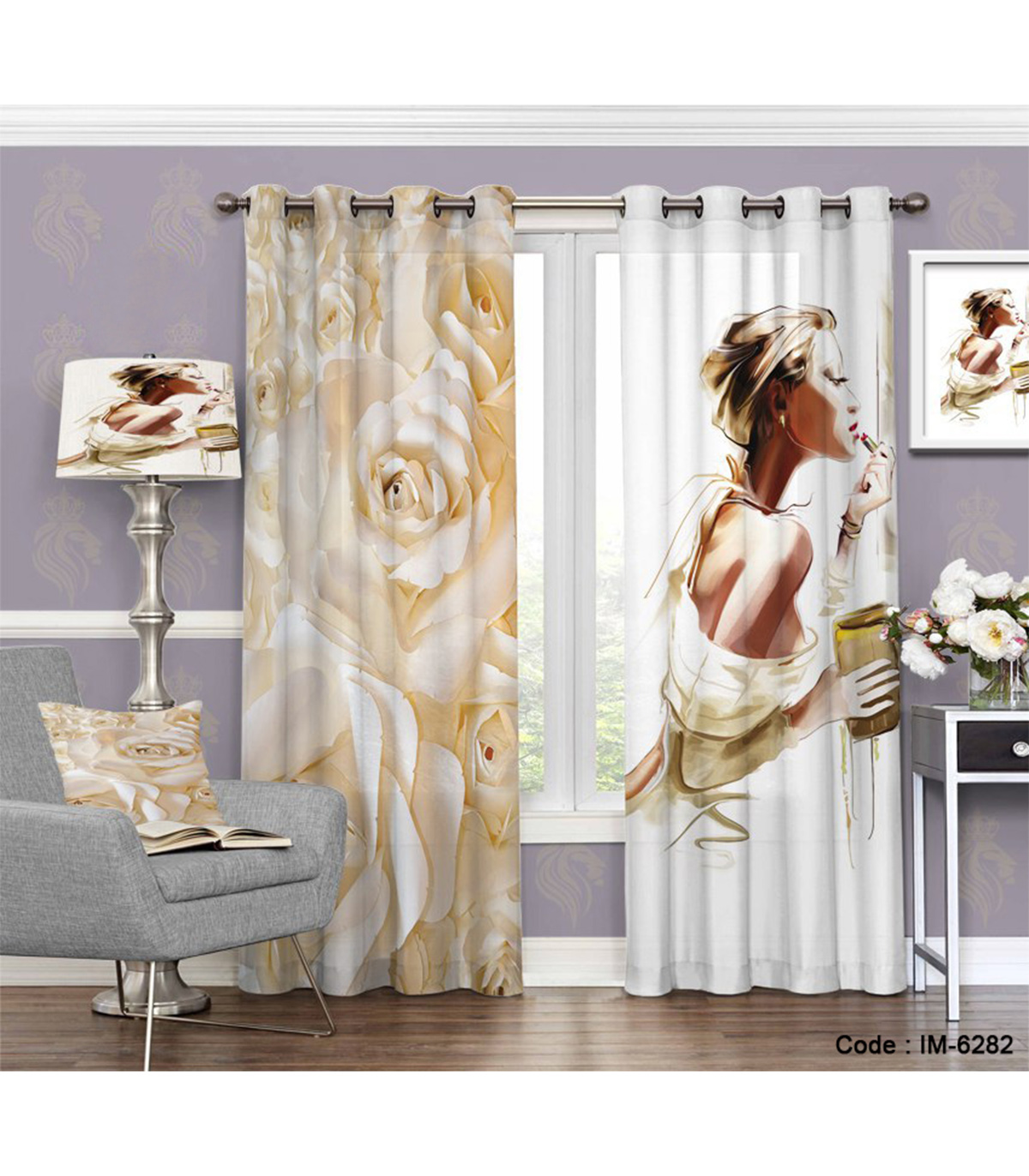 پرده شیک اتاق خواب طرح bride