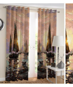 پرده پانچی اتاق خواب طرح قایق در دریا