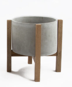 گلدان بتنی با پایه چوبی کد dco48