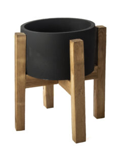 گلدان سیمانی به همراه پایه چوبی کد dco48b