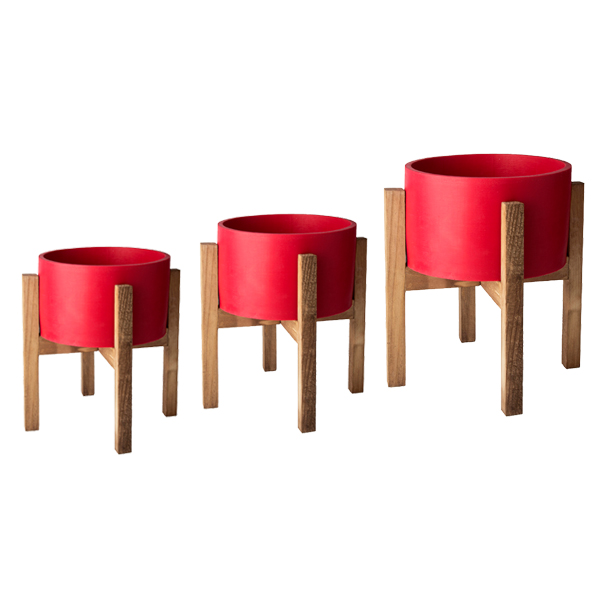 گلدان به همراه پایه چوبی کد dco48r