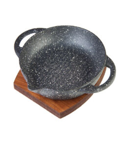 تابه درب شیشه ای چدنی دسته دار سایز 24 مدل Teyam