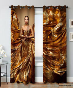 پرده پانچی دو تکه مدل باد