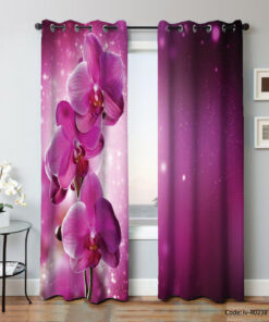 پرده پانچی اتاق پذیرایی مدل ارکیده بنفش