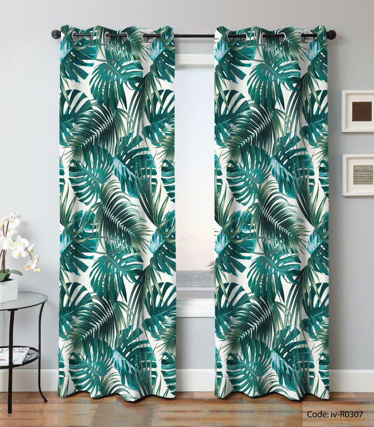 پرده پانچی طرح شلوغ مدل هاوایی