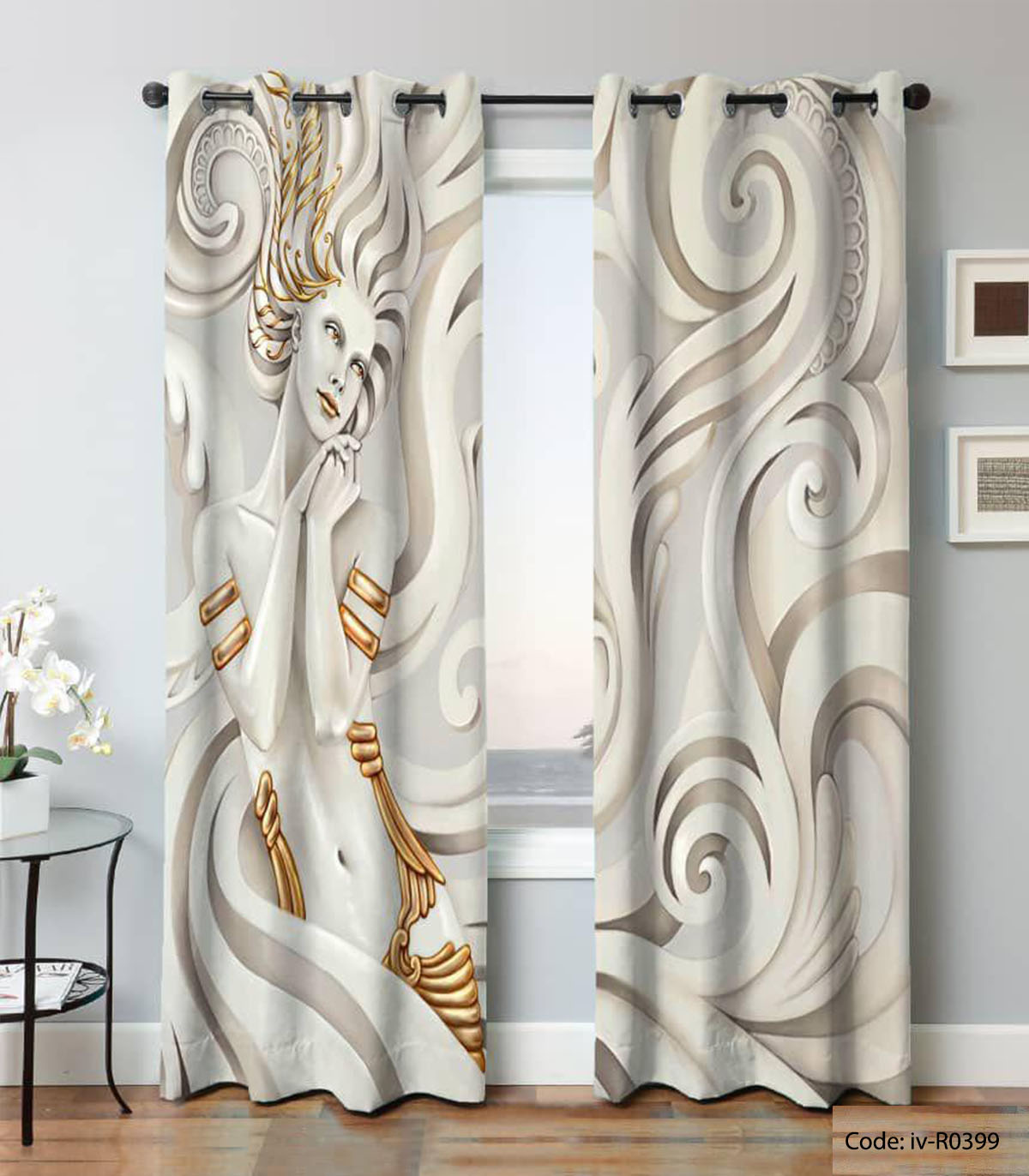 پرده پانچی پذیرایی مدل مجسمه