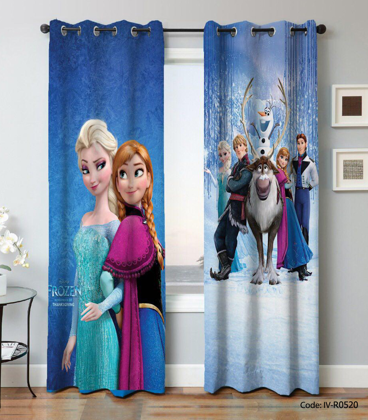 پرده پانچی کودک مدل FROZEN