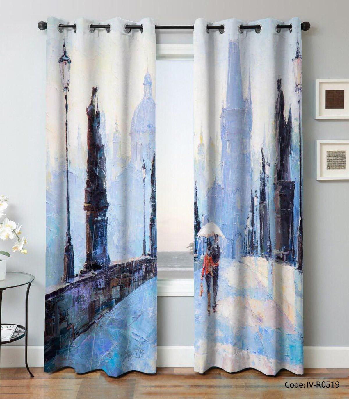 پرده پانچی منظره مدل برف