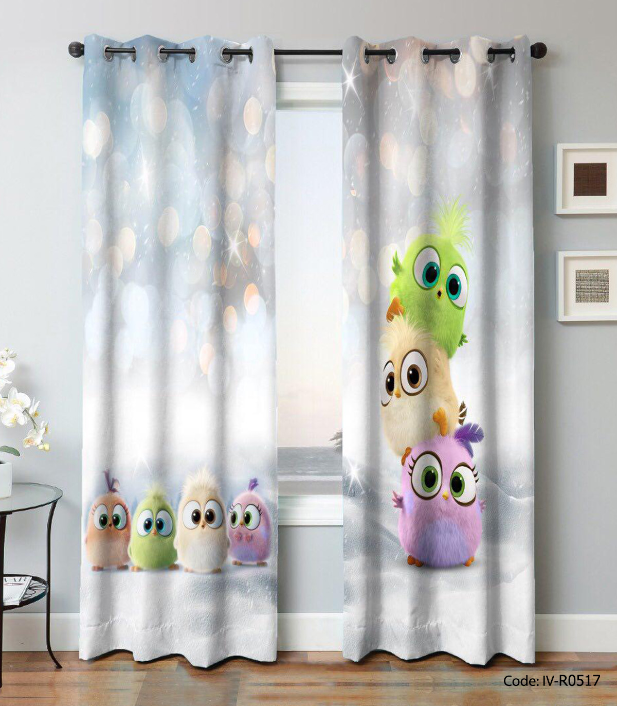 پرده اتاق کودک پانچی مدل پشمک