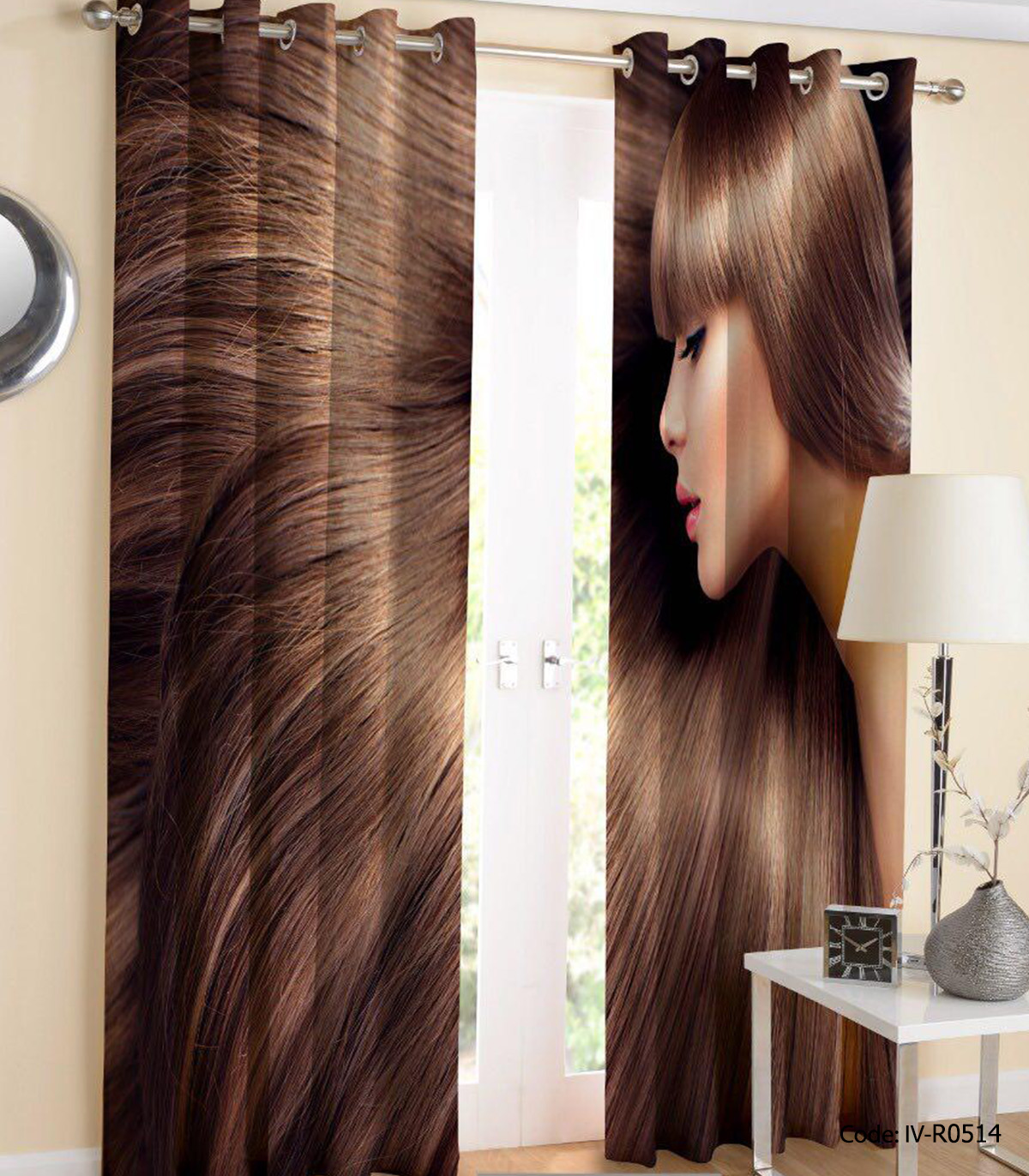 پرده پانچی مدرن مدل مو پریشان