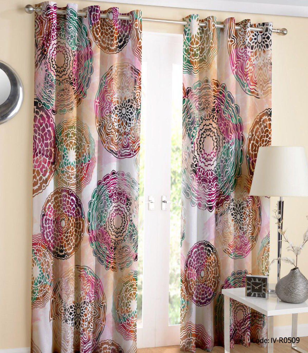 پرده پانچی طرح گرد مدل سنتی