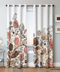 پرده طرح درخت پانچی مدل گنجشک