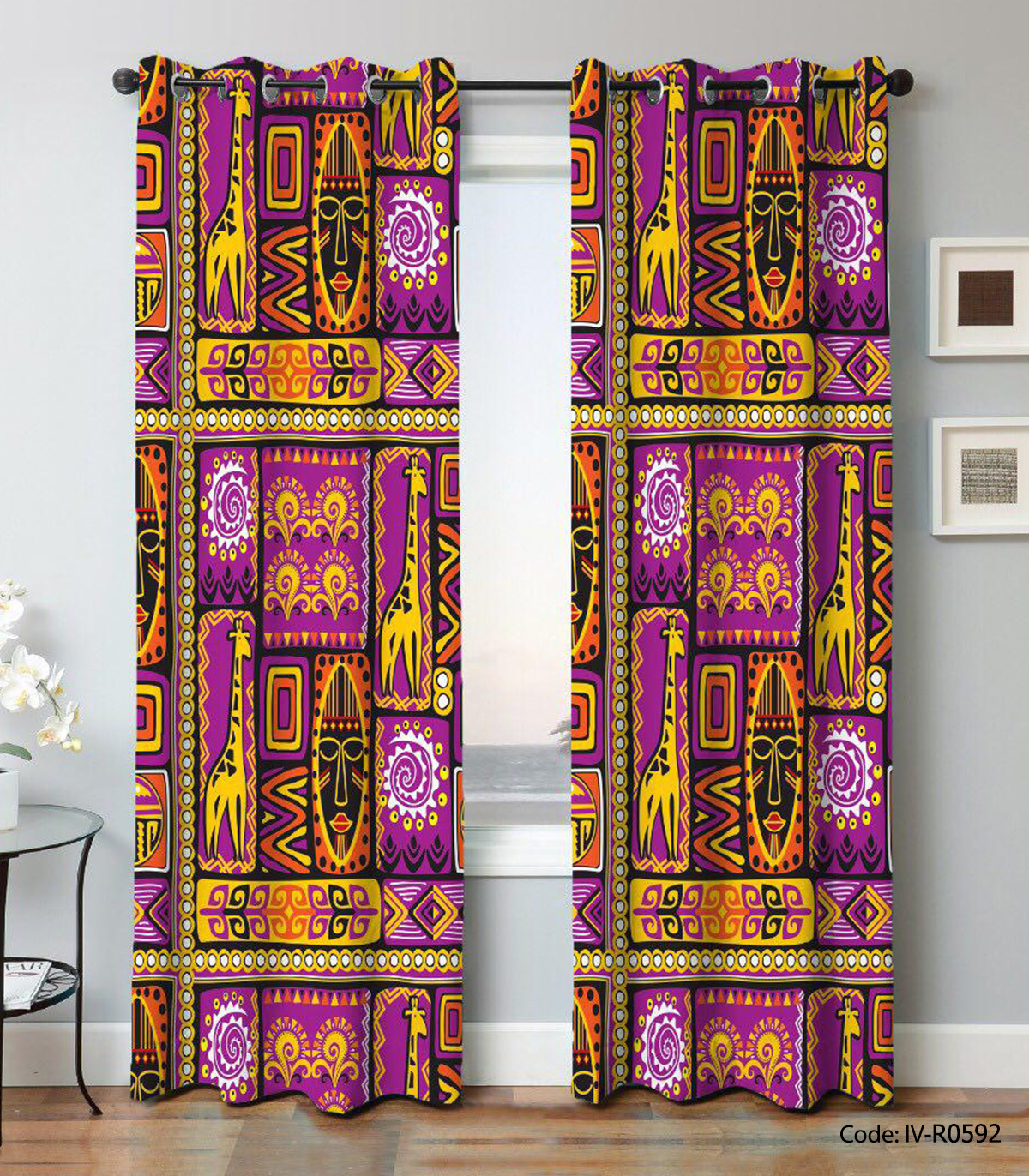 پرده پانچی دو تکه مدل سرخ پوست