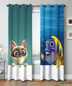 پرده پانچی اتاق کودک مدل ماهی