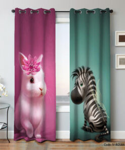 پرده اتاق خواب کودک پانچی مدل گورخر