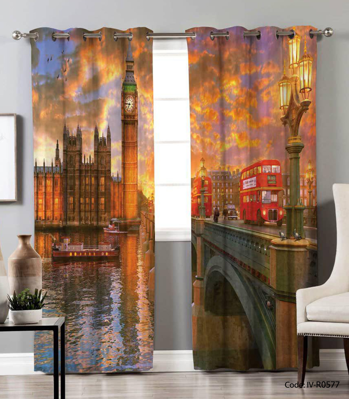 پرده پانچی رنگی مدل ونیز