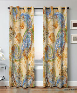 پرده پانچی طرح دار مدل هنری