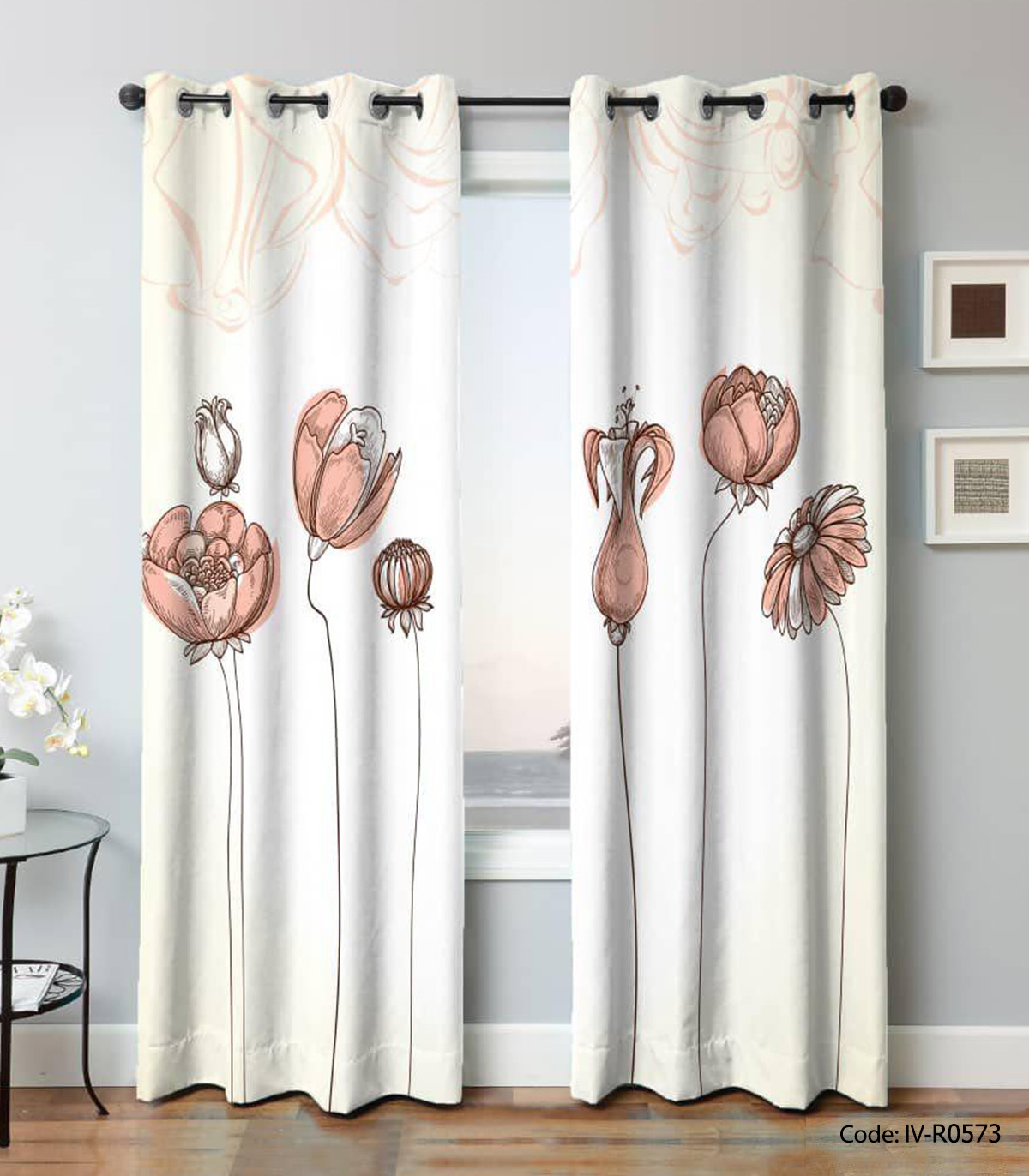 پرده پانچی ساده مدل غنچه