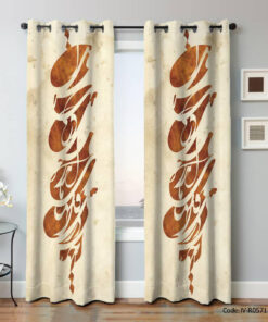 پرده دو تکه پانچی مدل نقاشی خط