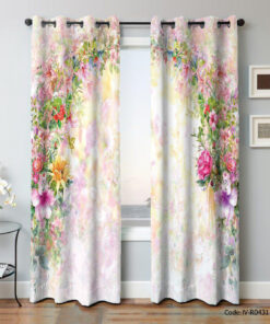 پرده پانچی دو تکه مدل بهارستان