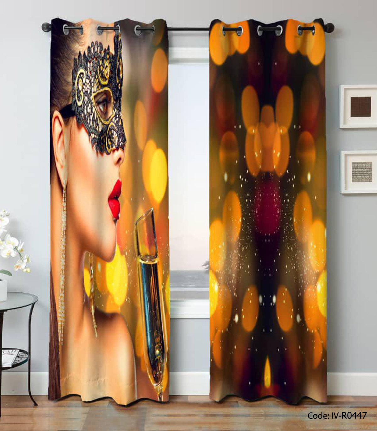 پرده 2 تکه پانچی مدل MAKE UP