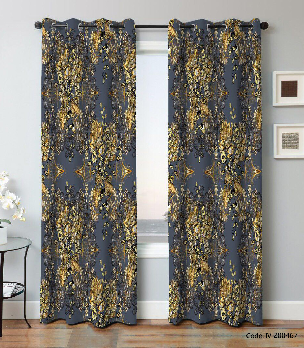 پرده دو تکه پانچی مدل ریز نقش