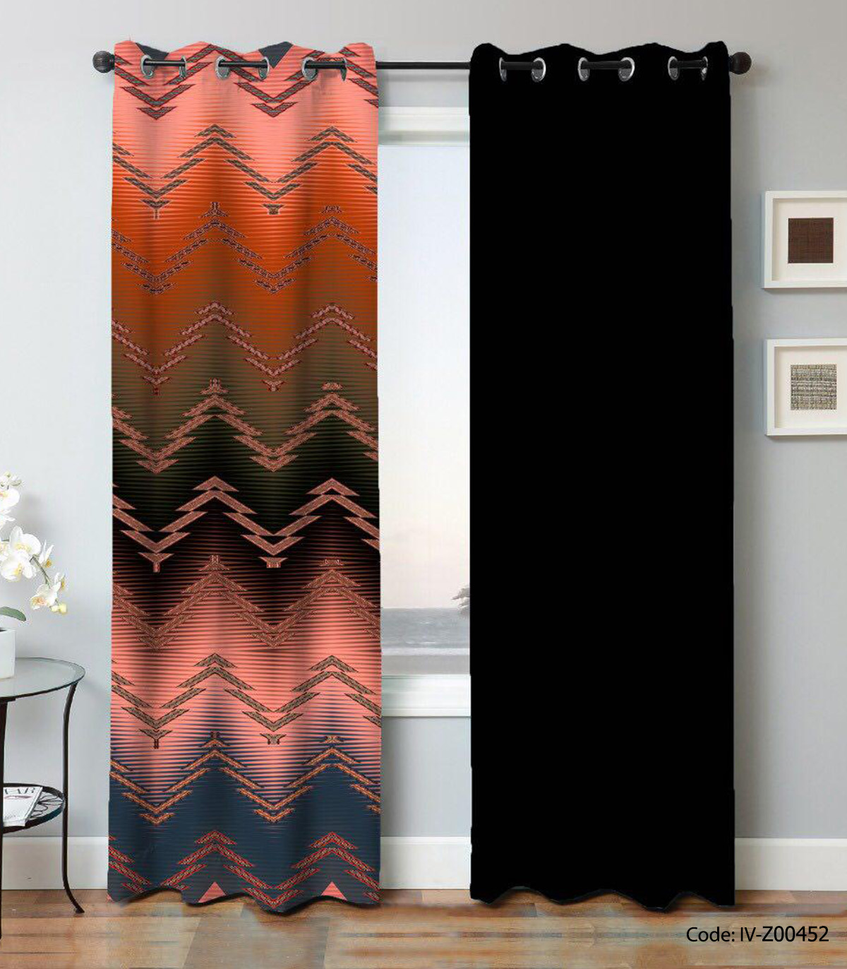 پرده دو تکه پانچی مدل کاج