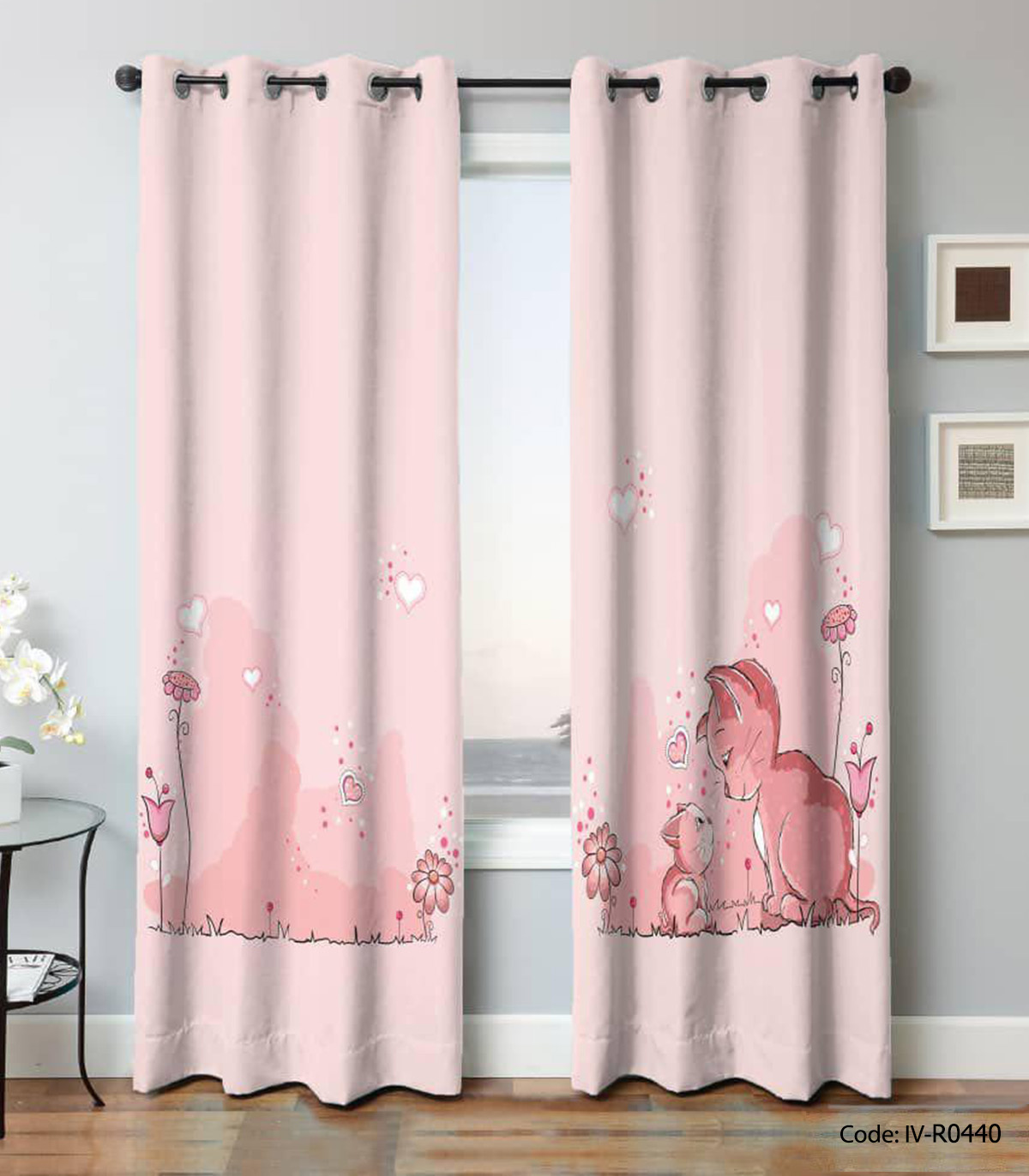 پرده پانچی اتاق کودک مدل گربه