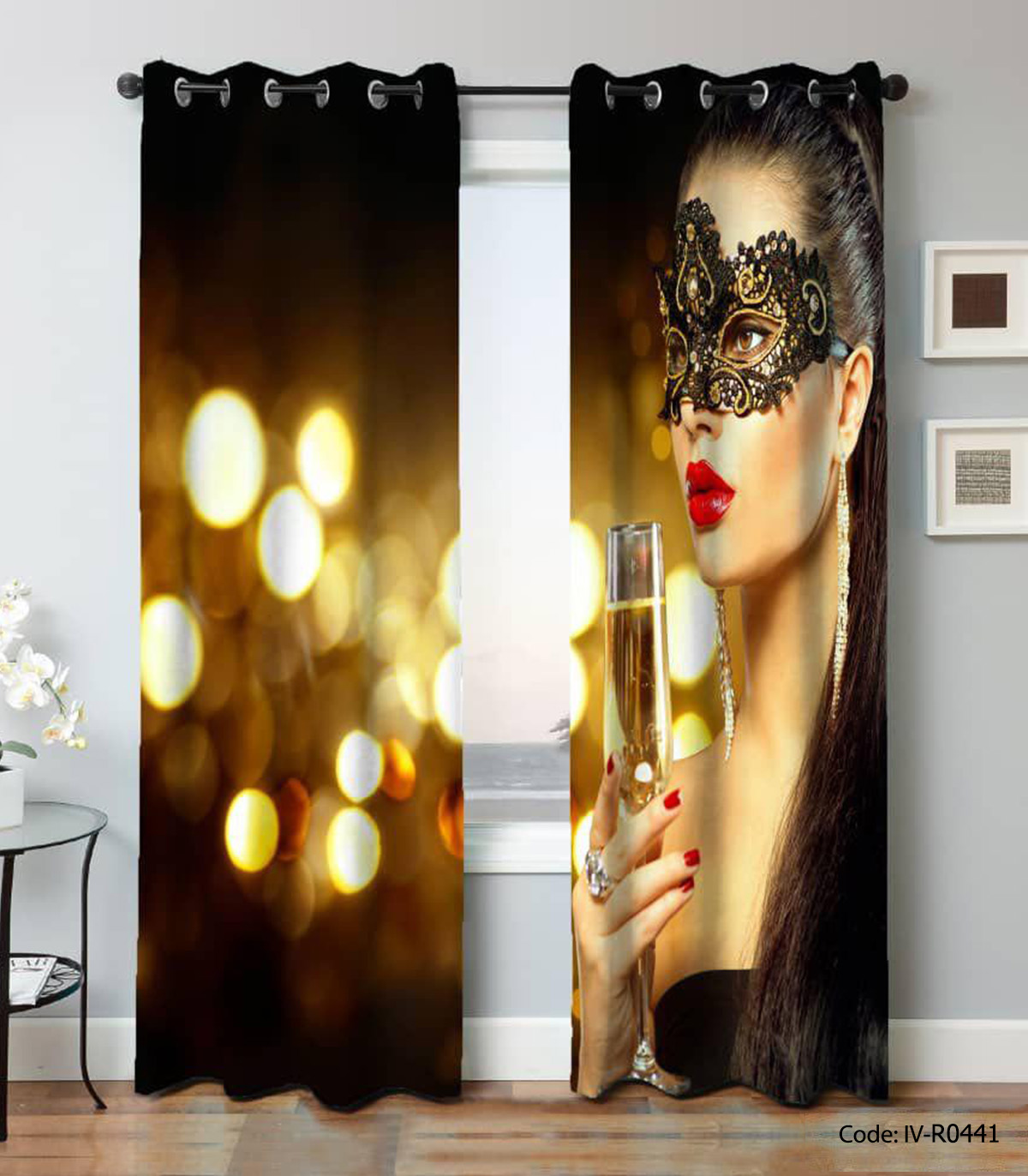 پرده دو تکه پانچی مدل MAKE UP 2