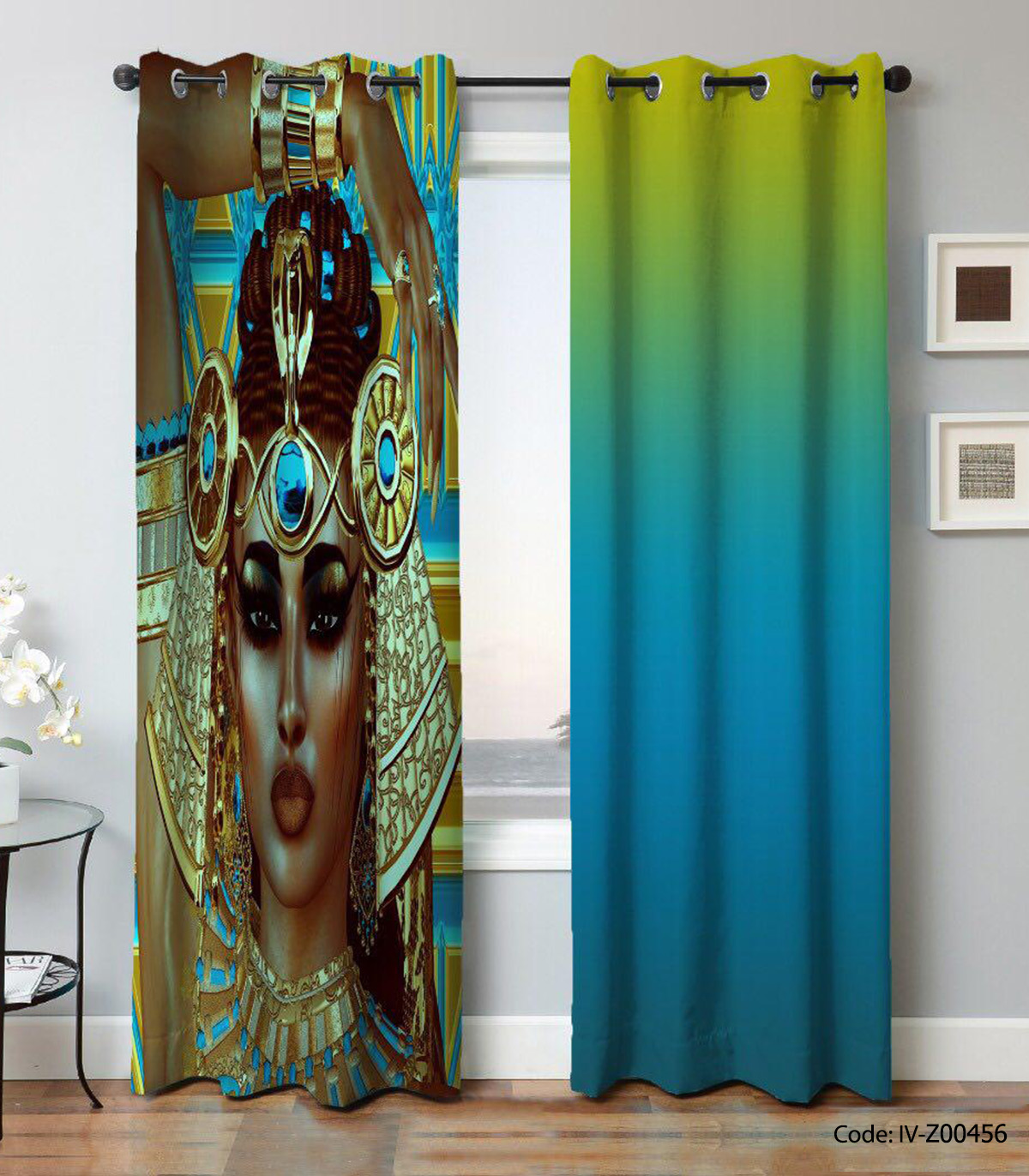 پرده پانچی دو تکه مدل ملکه مصر