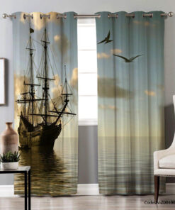 پرده دو تکه پانچی مدل کشتی