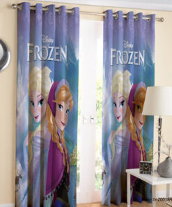 پرده پانچی دو تکه اتاق کودک مدل فروزن 2