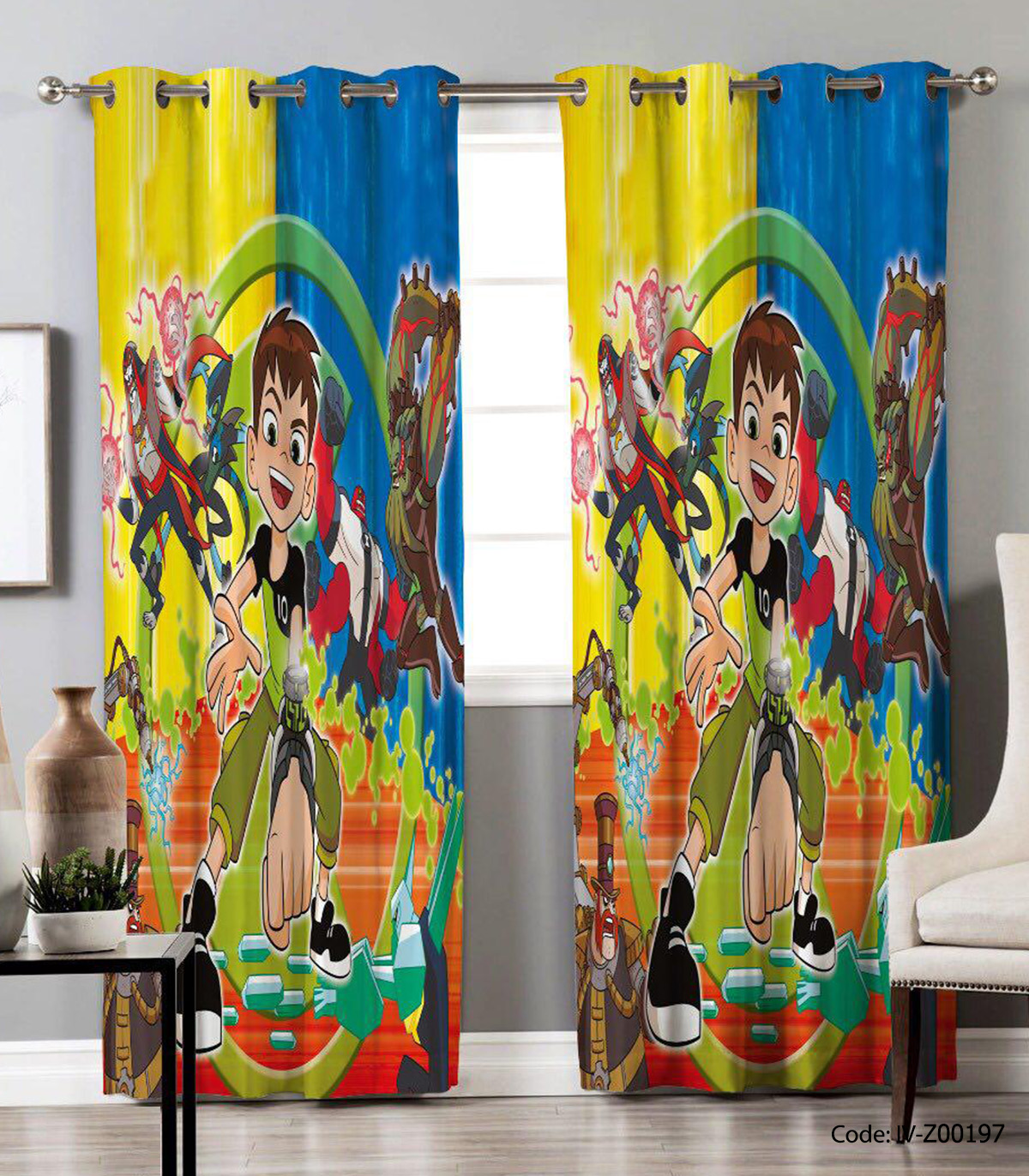 پرده پانچی پسرانه مدل بن تن