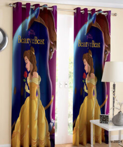 پرده پانچی دخترانه مدل دیو و دلبر