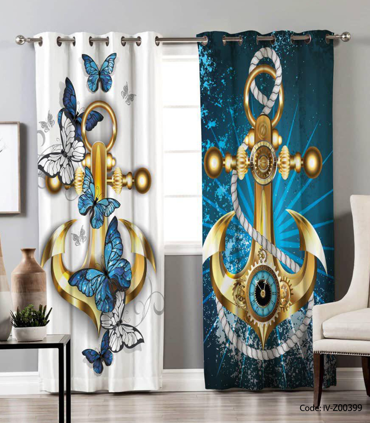 پرده پانچی لاکچری مدل لنگر