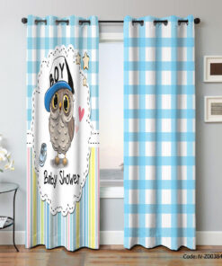 پرده پانچی دو تکه اتاق کودک مدل baby shower