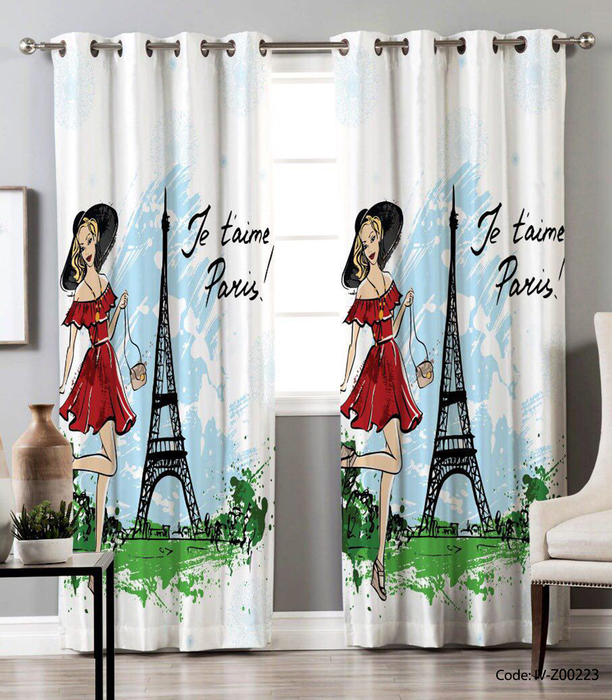 پرده پانچی دخترانه نوجوان مدل PARIS