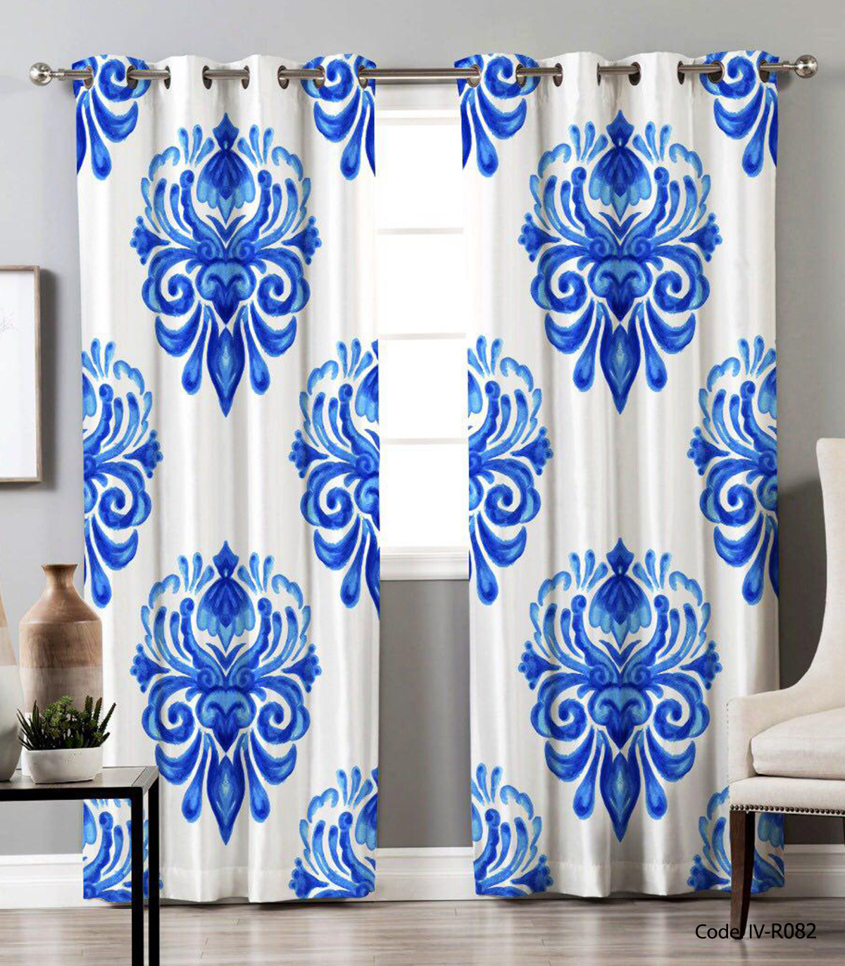 پرده پانچی دو تکه مدل کشمر