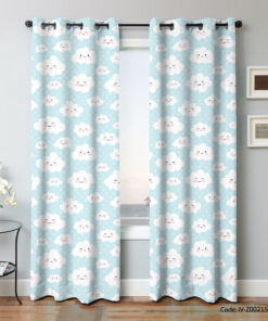 پرده پانچی اتاق نوزاد مدل ابر خندان