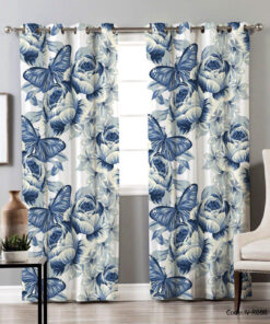 پرده پانچی فانتزی مدل پروانه آبی