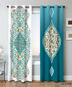 پرده پانچی اتاق پذیرایی 2 تکه مدل پرتیکان