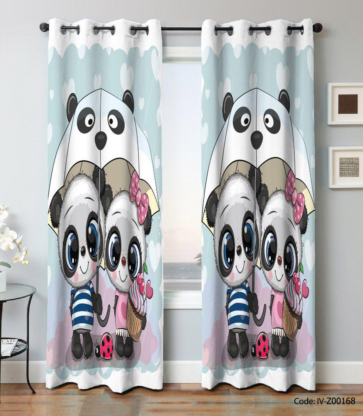 پرده پانچی اتاق نوزاد مدل پاندا