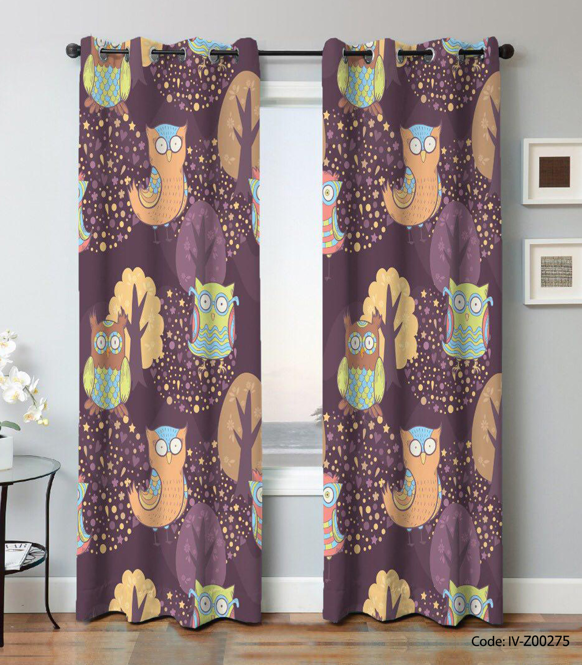 پرده پانچی اتاق کودک مدل جغد